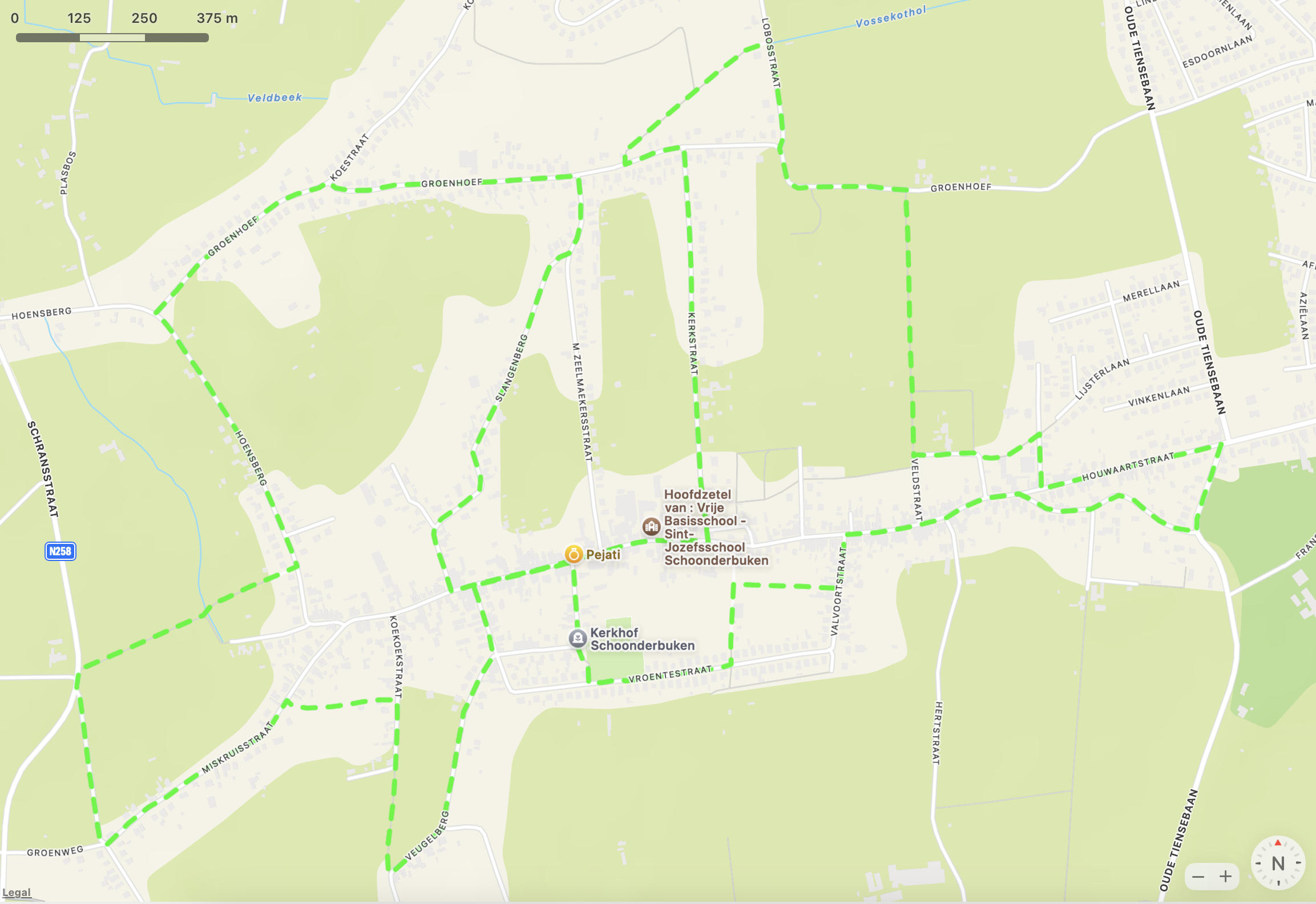 Druk op de wandeling om terug te gaan